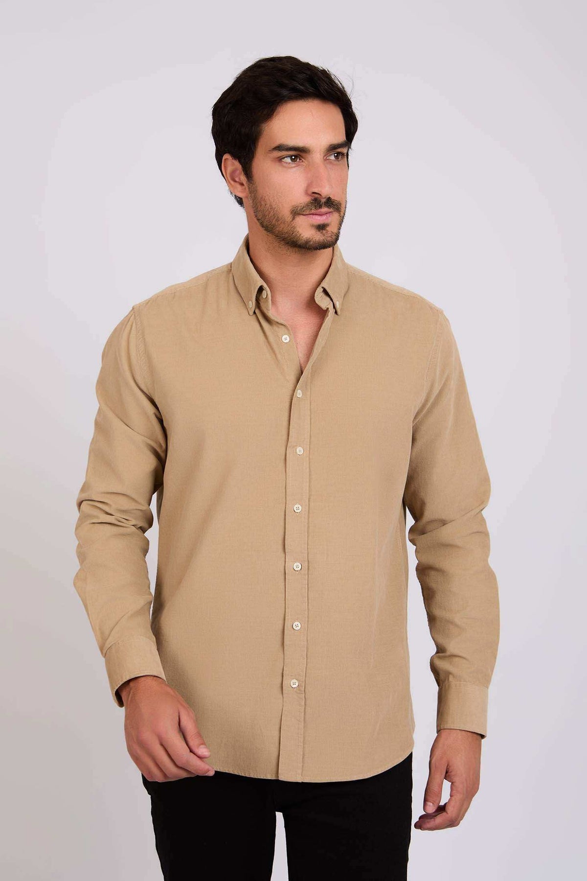 Men Regular Fit Shirt Brown