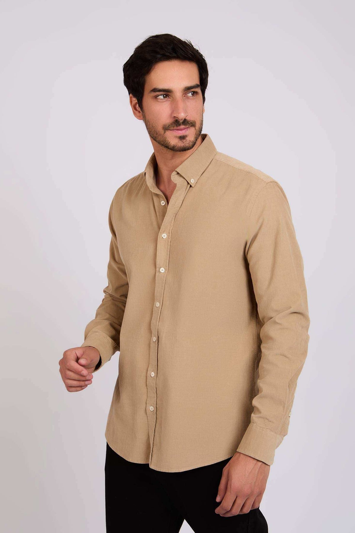 Men Regular Fit Shirt Brown