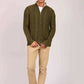 Men Regular Fit Cardigan Green