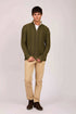 Men Regular Fit Cardigan Green