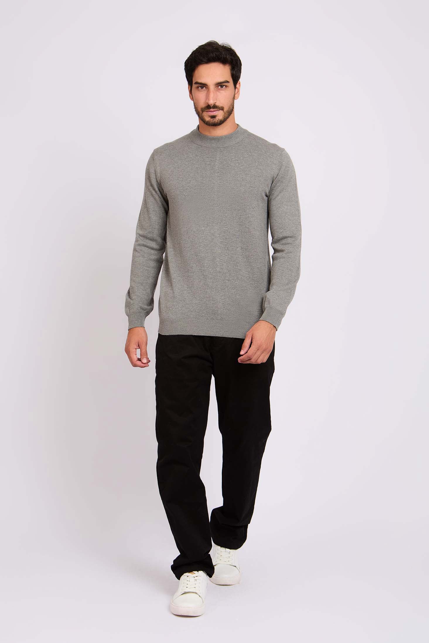 Slip On Solid Pullover with Turtle Neck