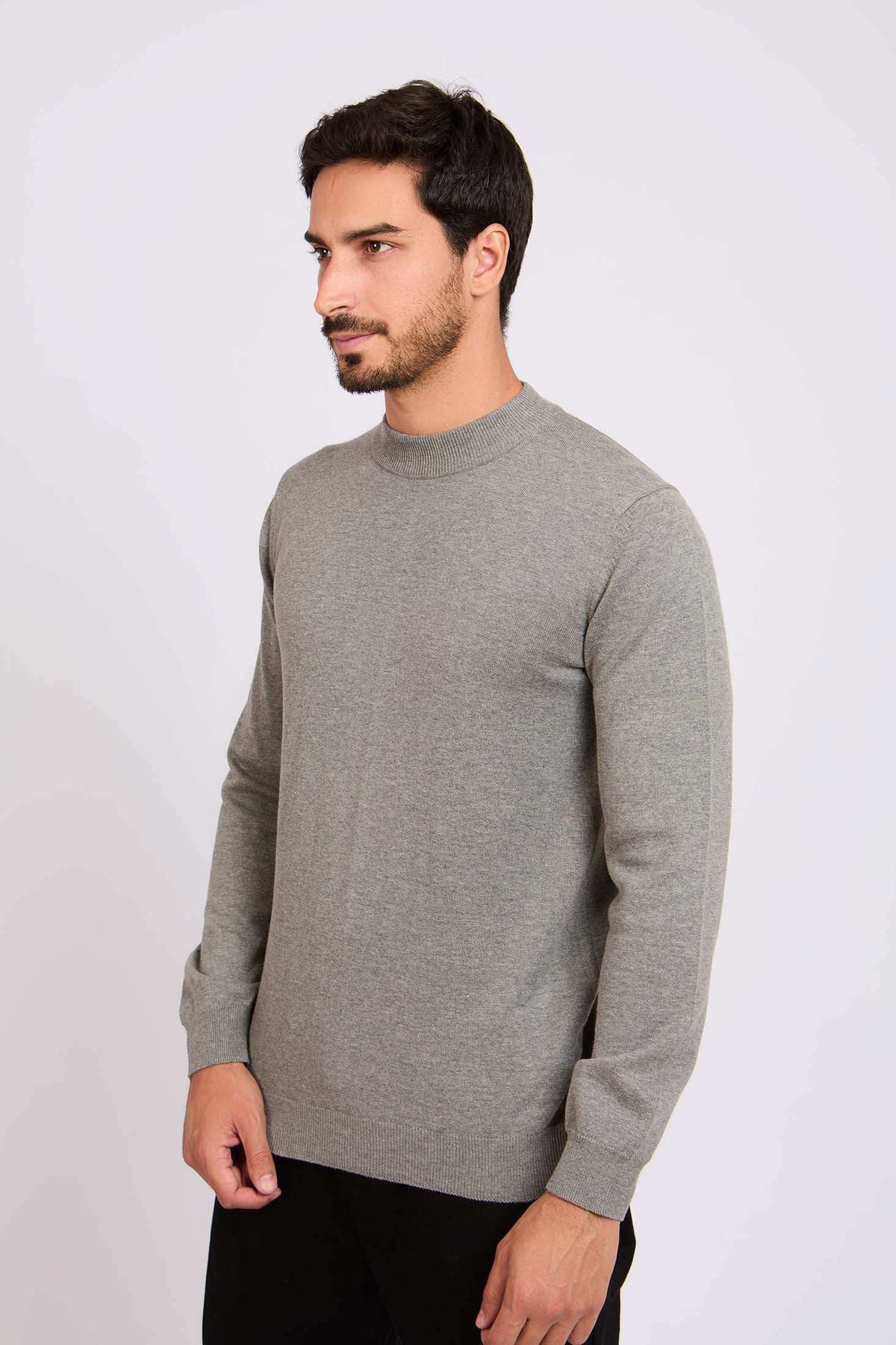 Slip On Solid Pullover with Turtle Neck