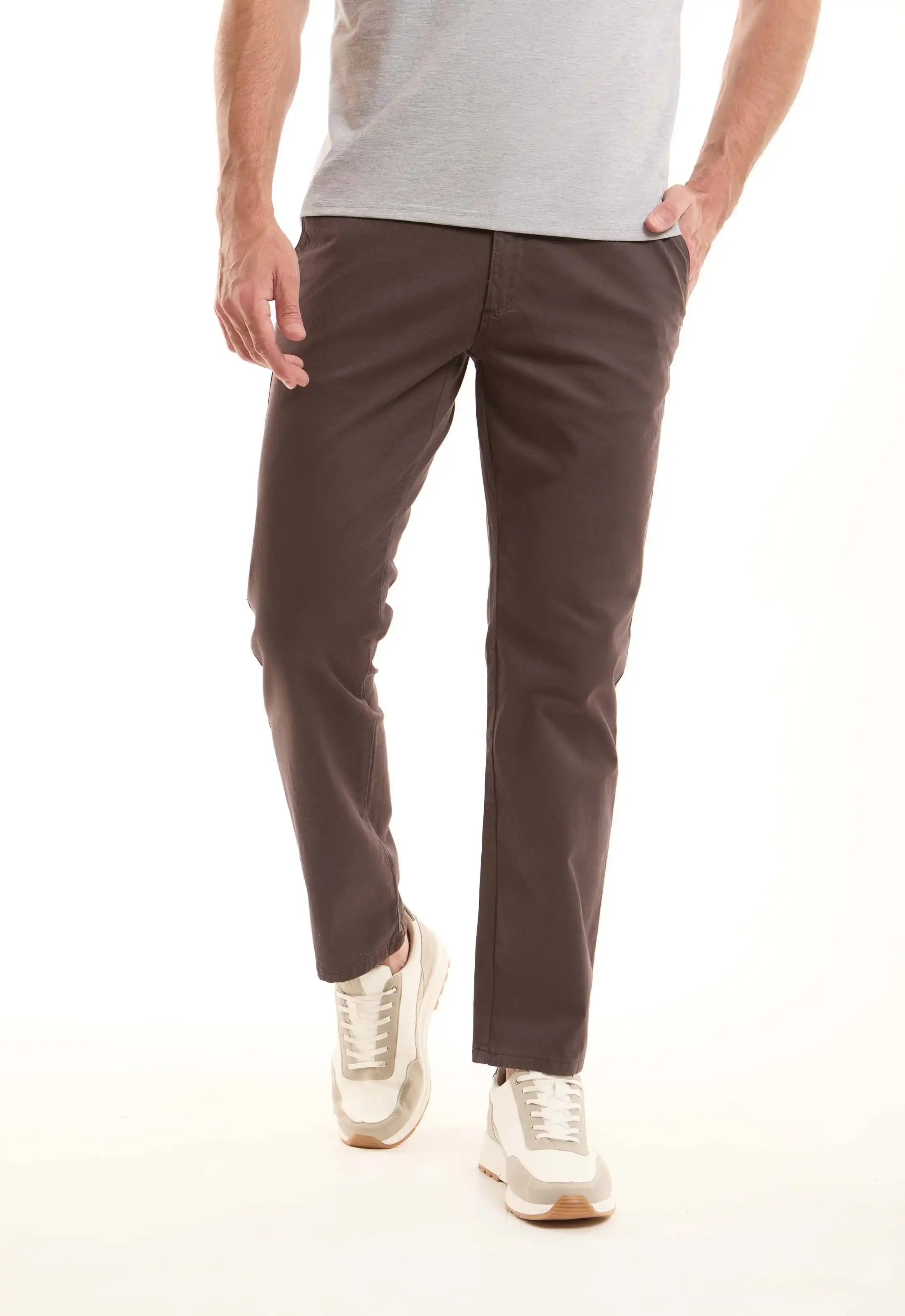 Stretch Cotton Tapered Chinos Pants