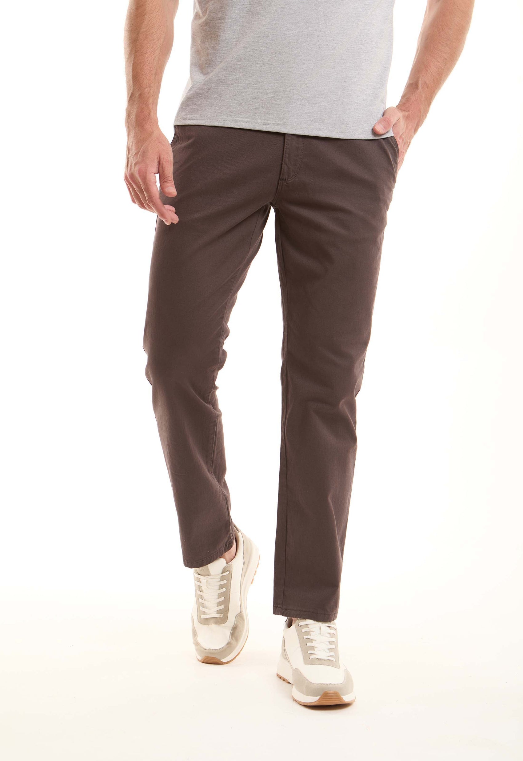 Stretch Cotton Tapered Chinos Pants