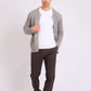 Men Cardigan Cable Grey