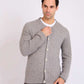 Men Cardigan Cable Grey