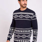 Men Regular Fit Pullover Blue
