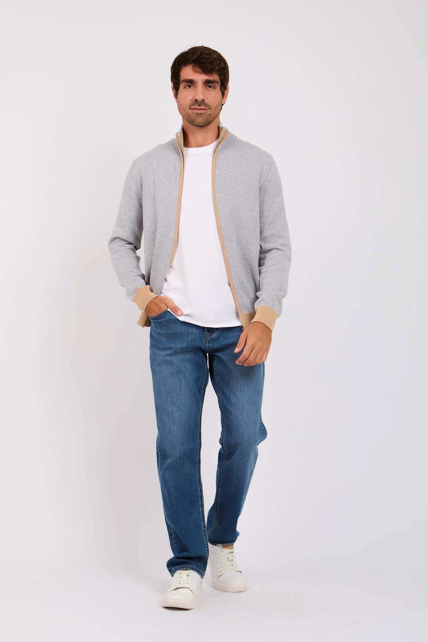 Men Regular Fit Cardigan - Grey