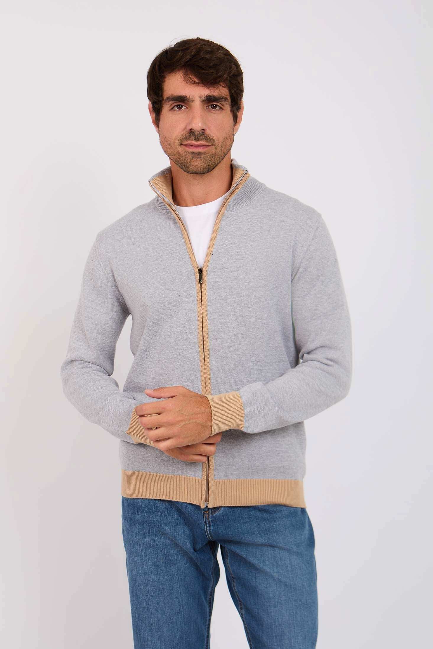 Men Regular Fit Cardigan Grey
