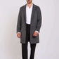 Men Regular Fit Coat Dark Grey