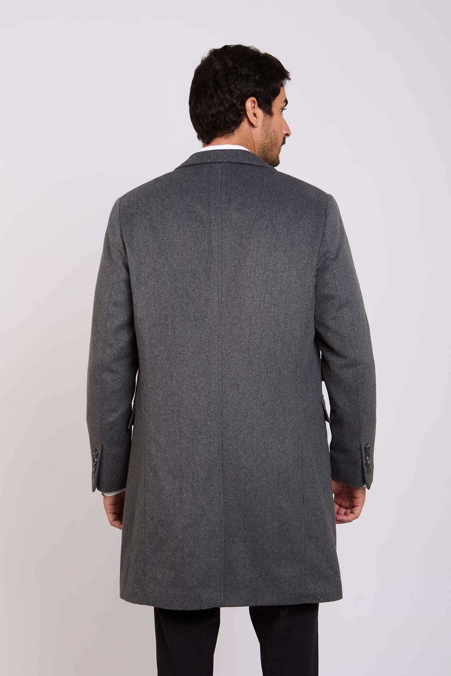 Men Regular Fit Coat Dark Grey
