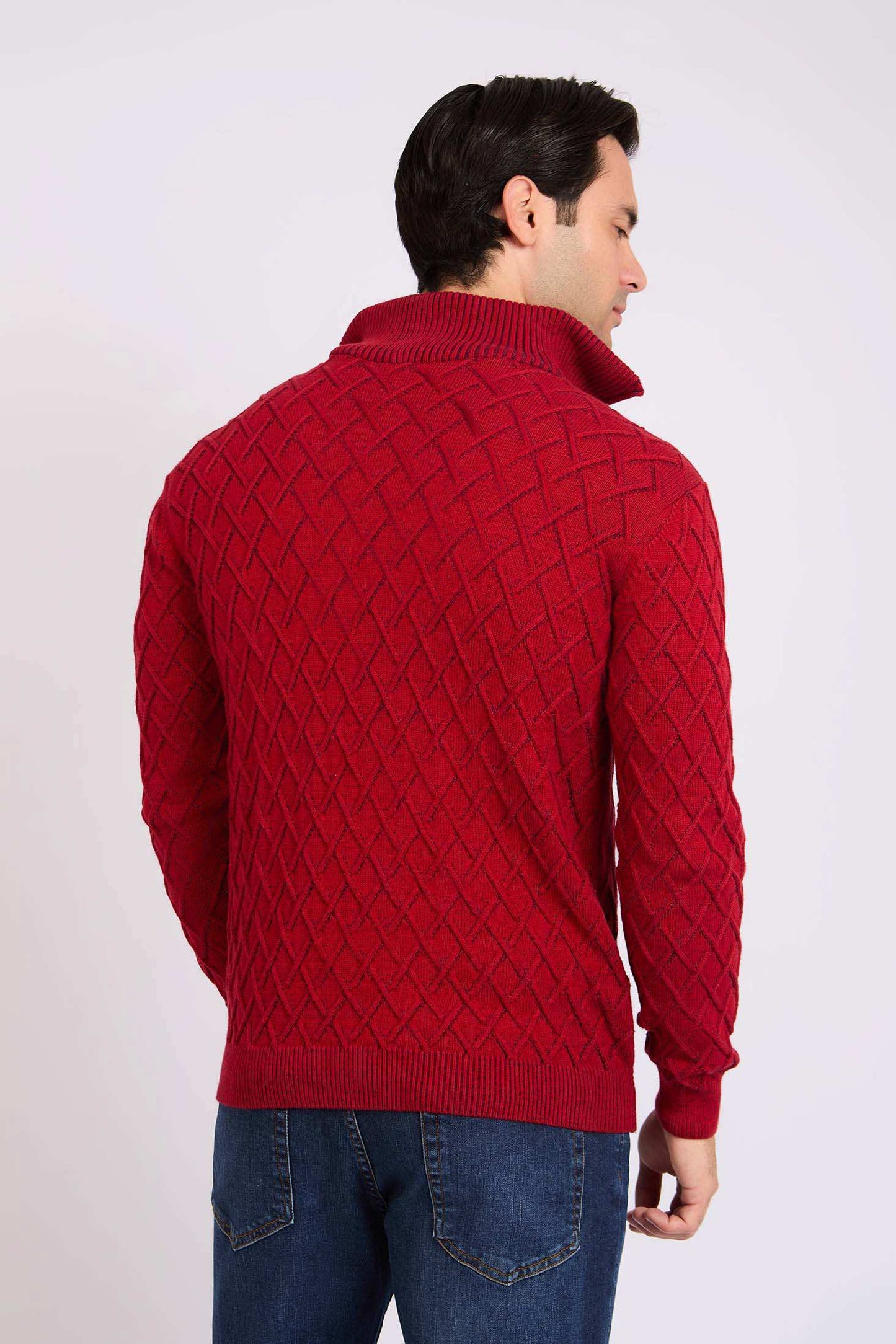 Men Regular Fit Pullover Red