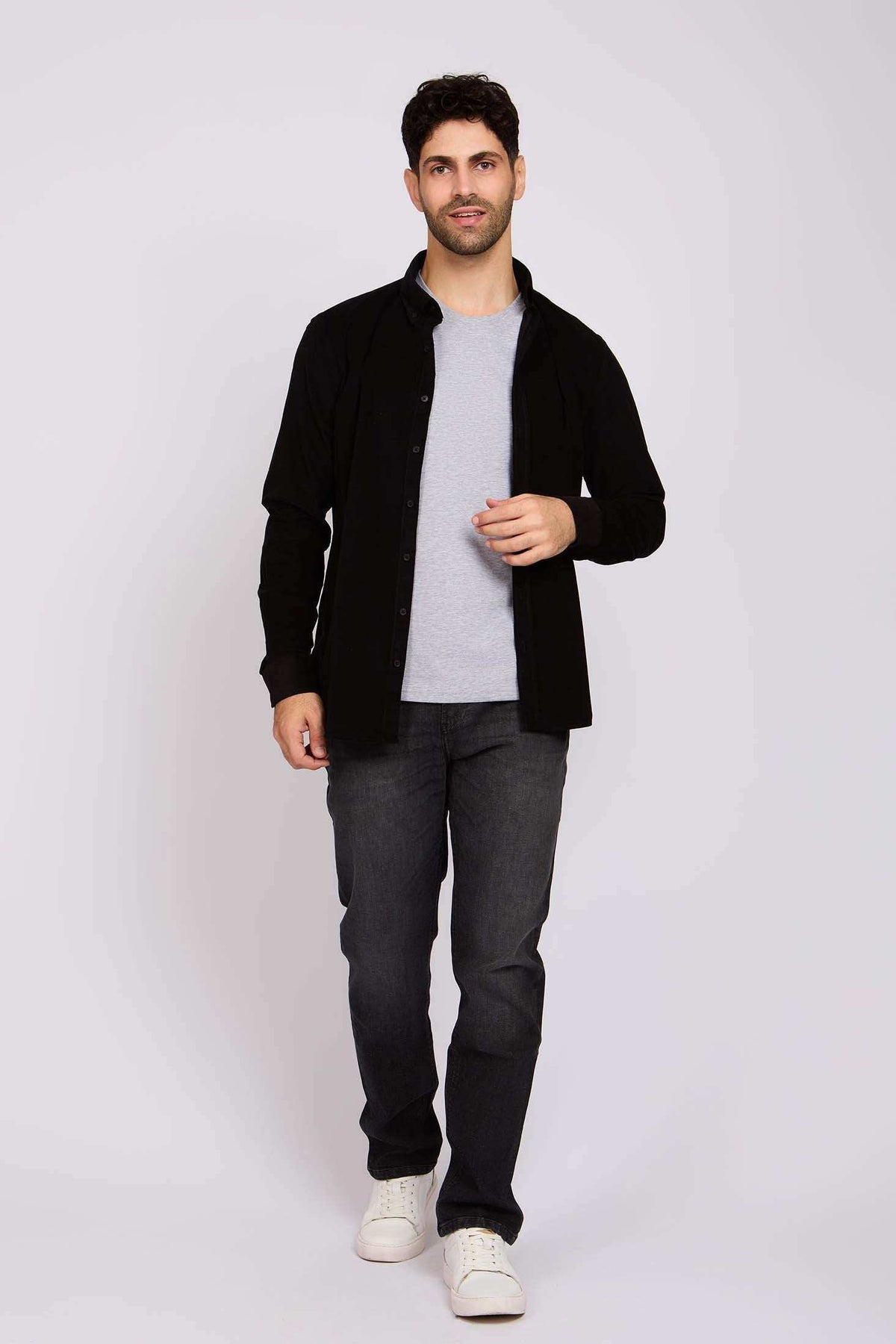 Men Regular Fit Shirt Black