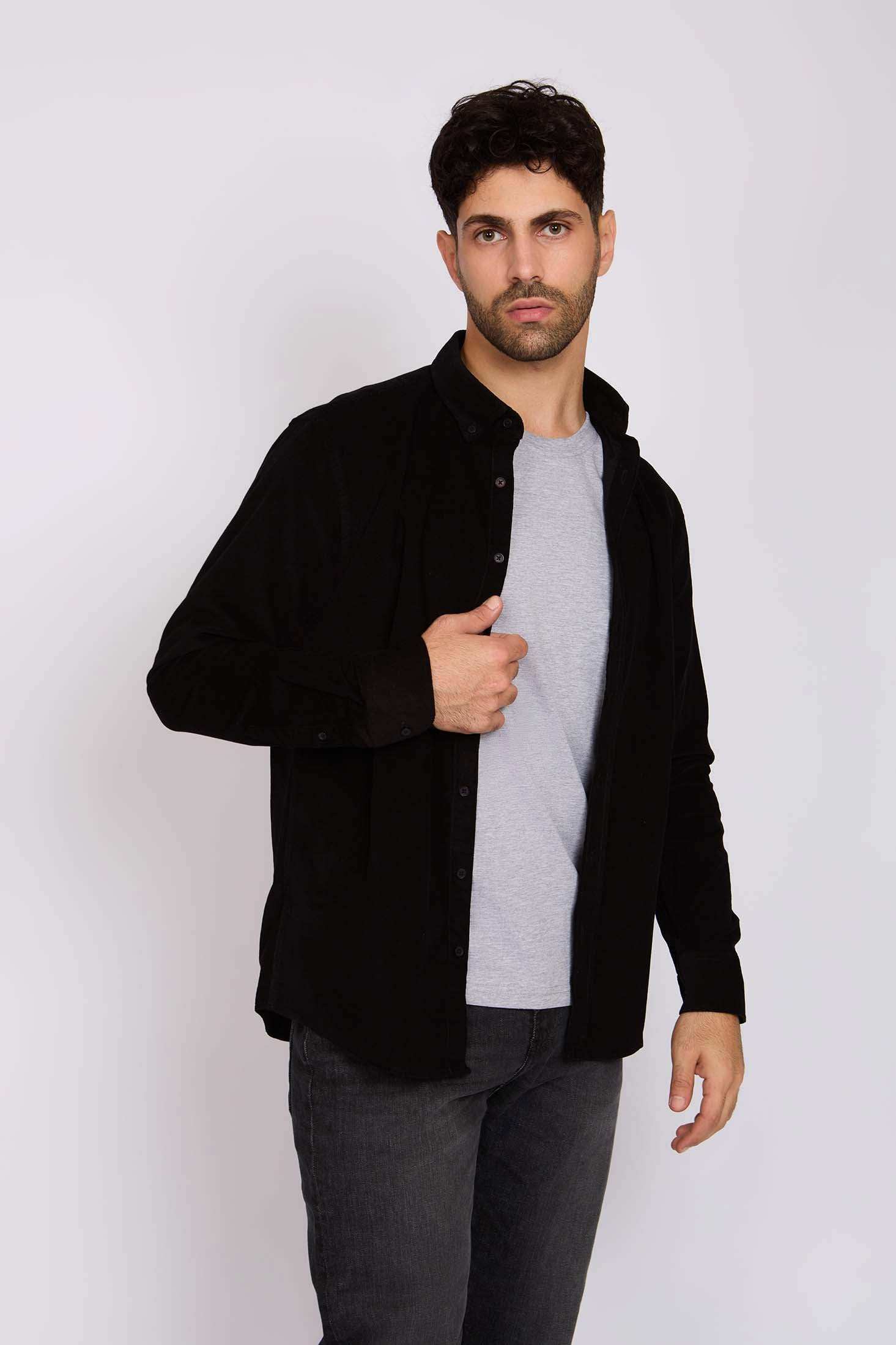 Men Regular Fit Shirt Black