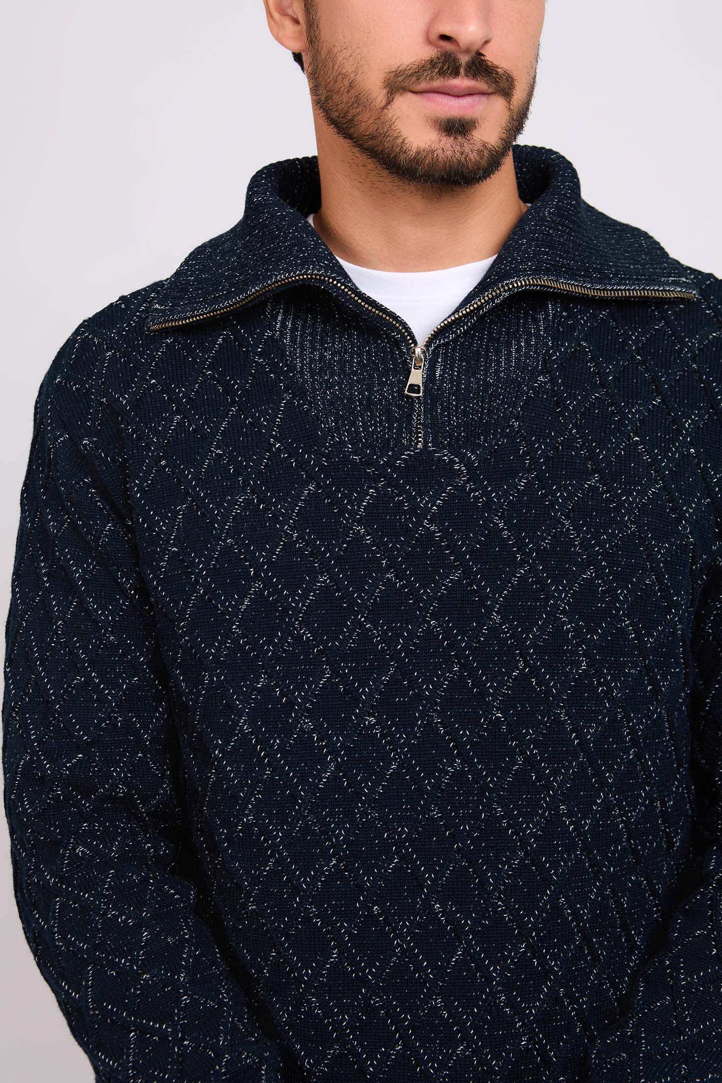 Men Regular Fit Pullover Blue