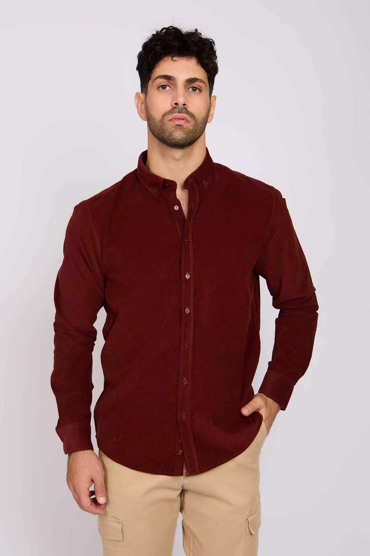 قميص رجالي عادي - رمادي