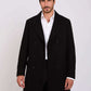 Men Regular Fit Coat Black