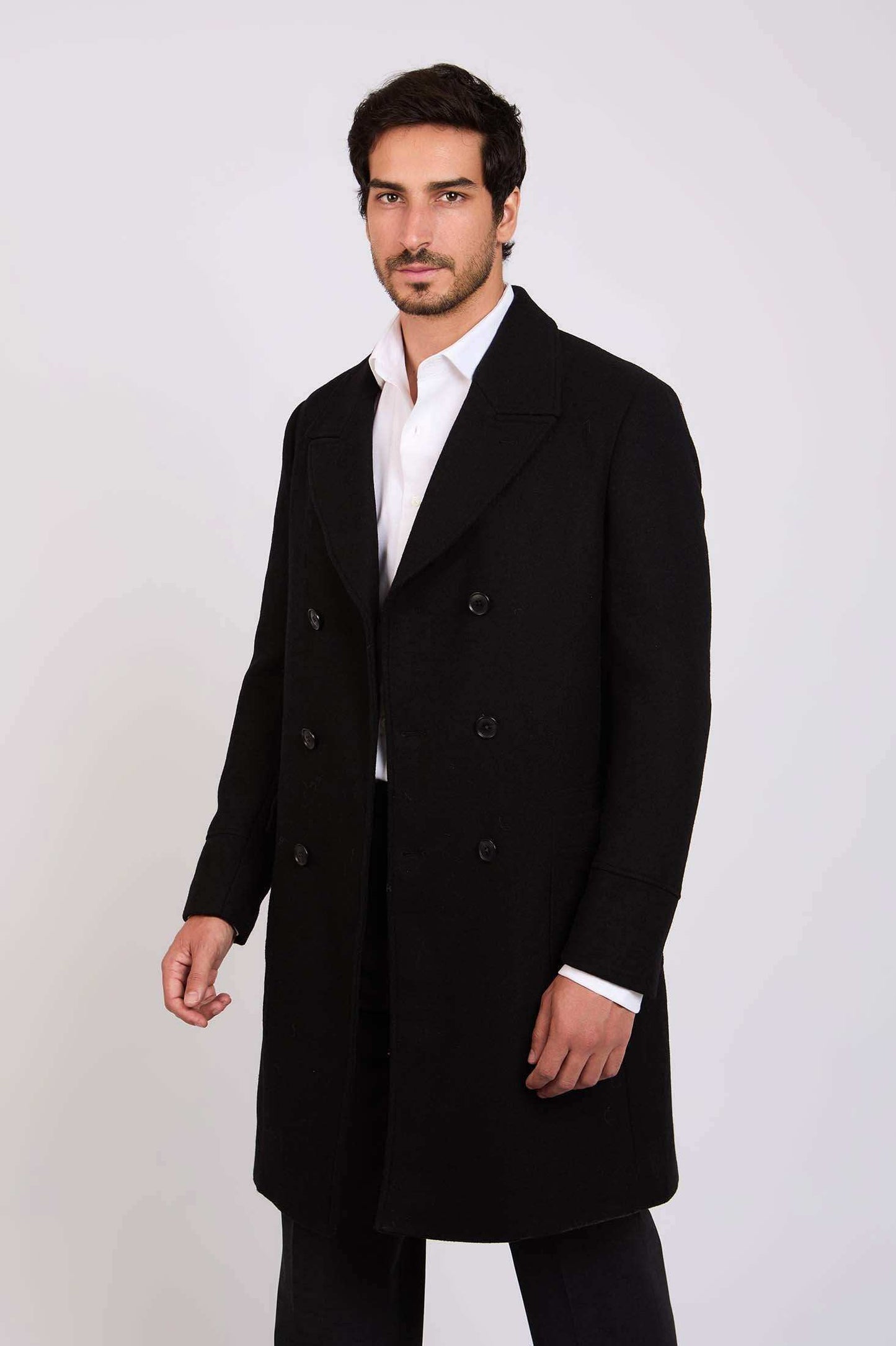 Men Regular Fit Coat Black