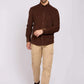 Men Regular Fit Shirt Dark Brown