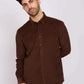 Men Regular Fit Shirt Dark Brown