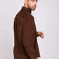 Men Regular Fit Shirt Dark Brown