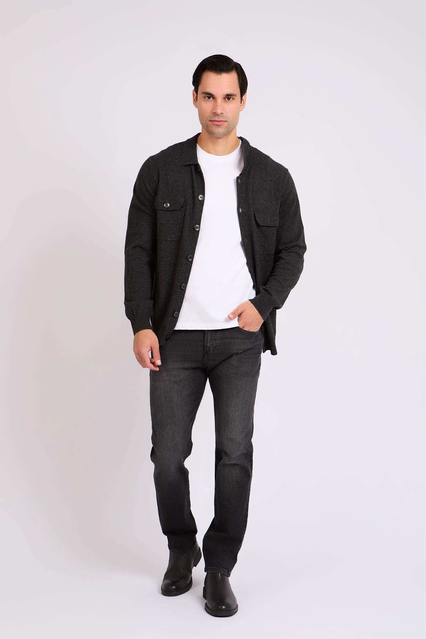 Men Regular Fit Jacket Black