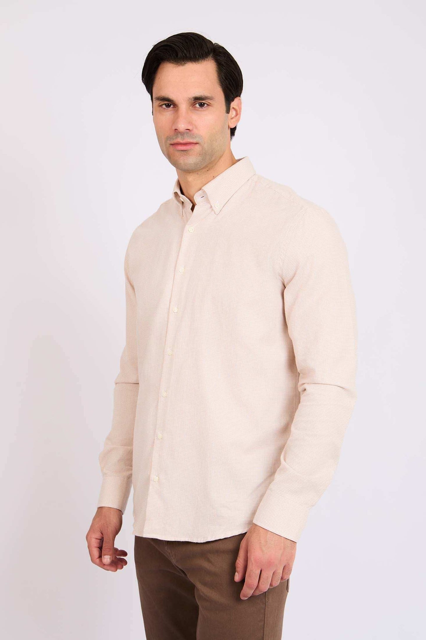 Men Regular Fit Shirt Brown