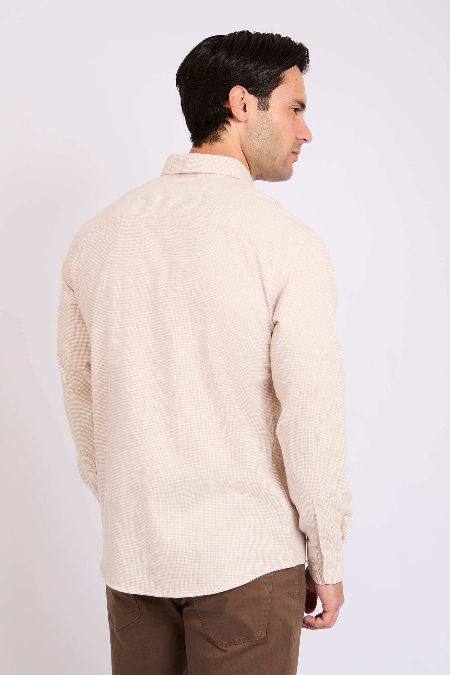 Men Regular Fit Shirt Brown