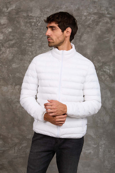 Men Basic Puffer Jacket - White