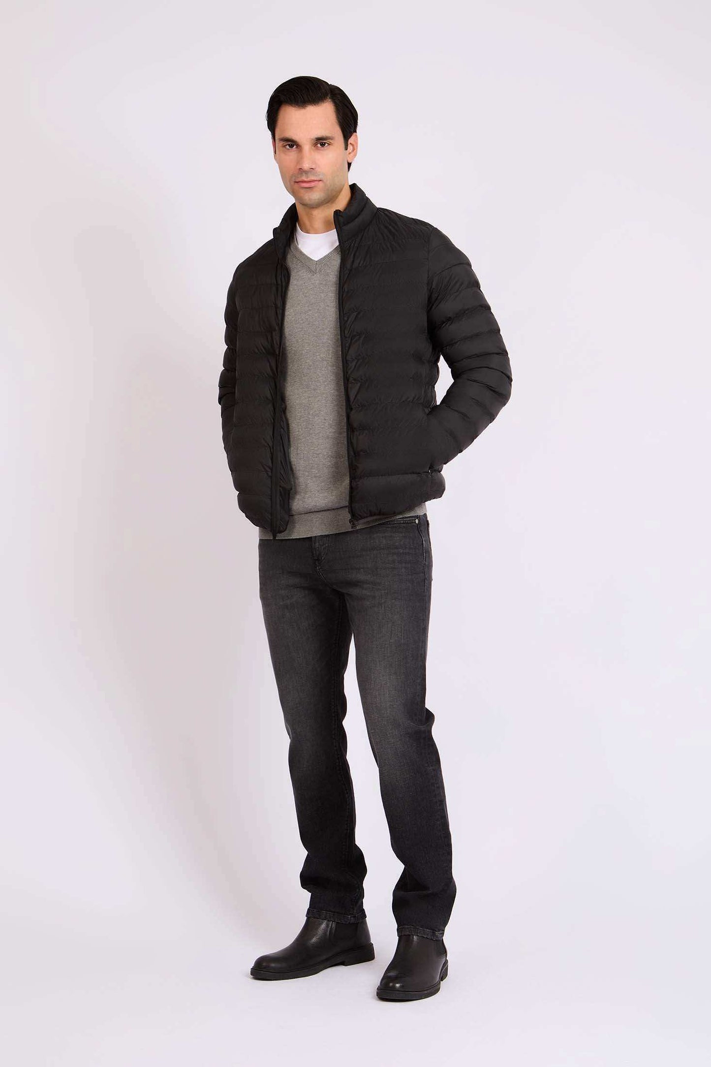 Men Regular Fit Jacket Black