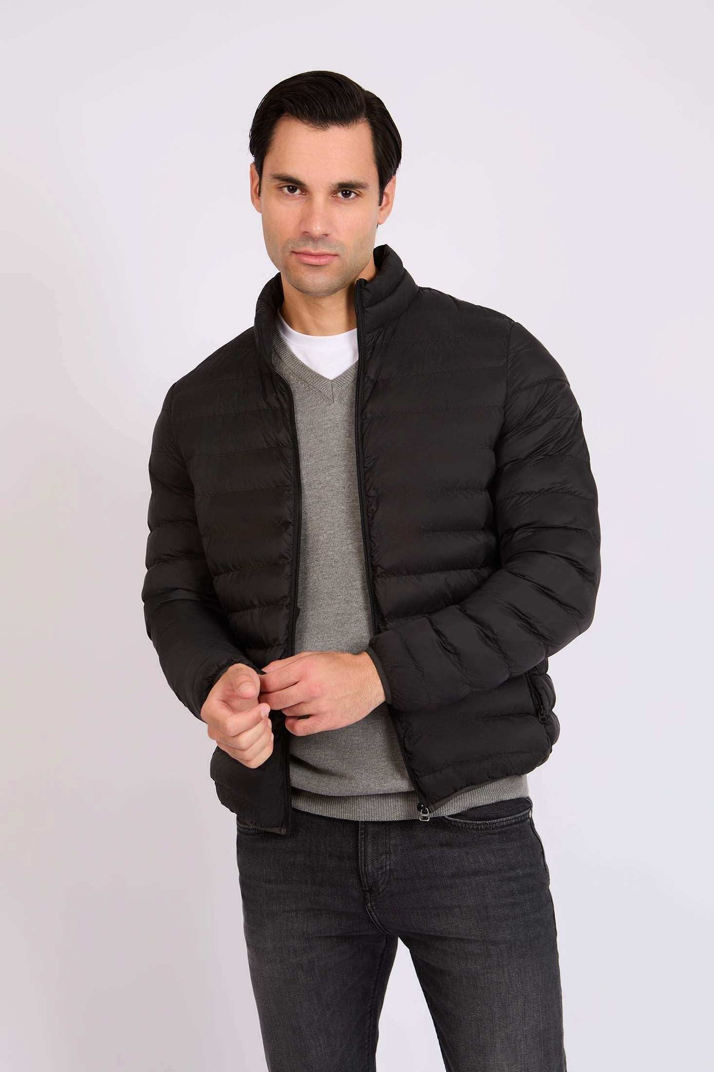 Men Regular Fit Jacket Black
