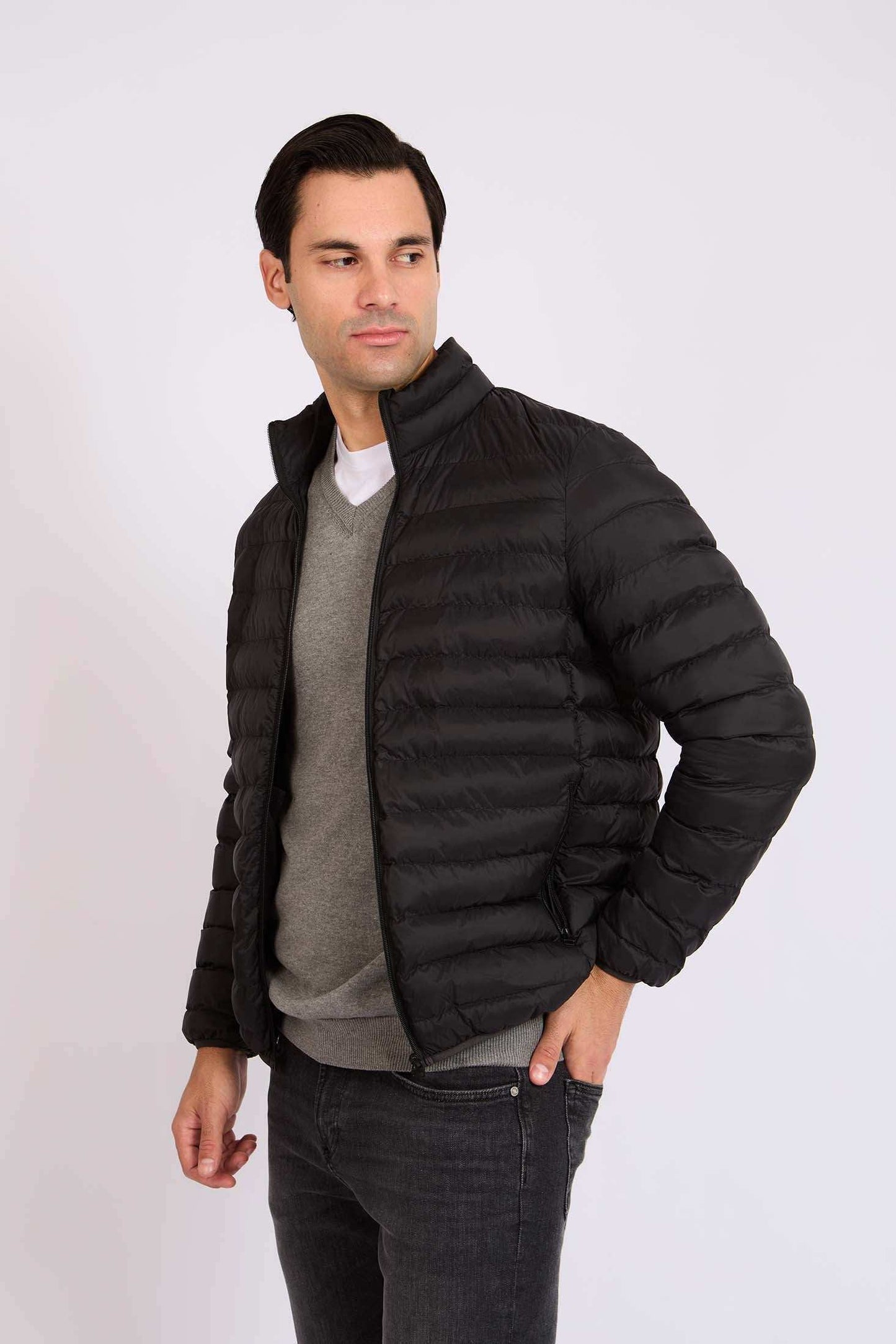 Men Regular Fit Jacket Black