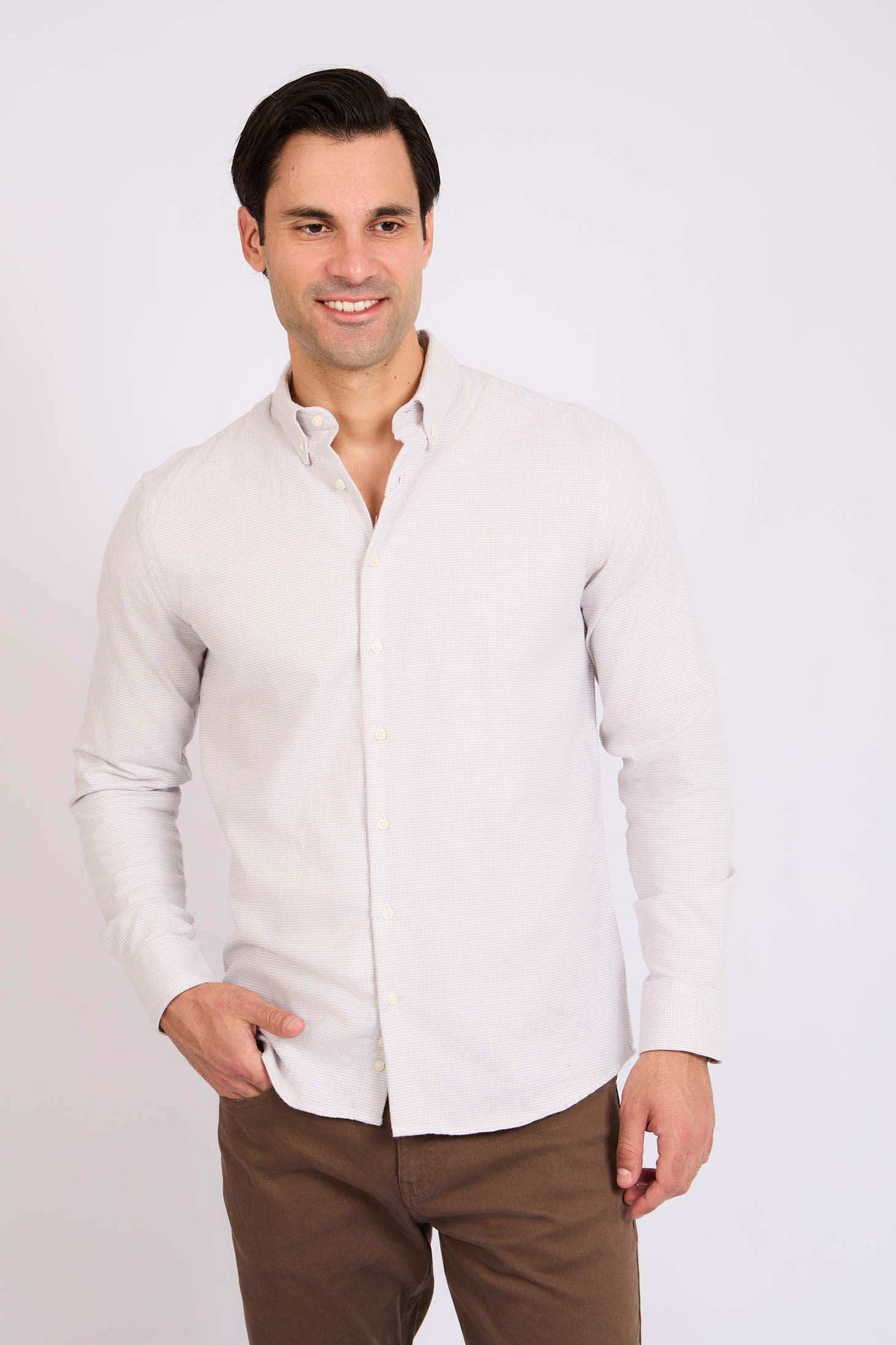 Men Regular Fit Shirt Grey