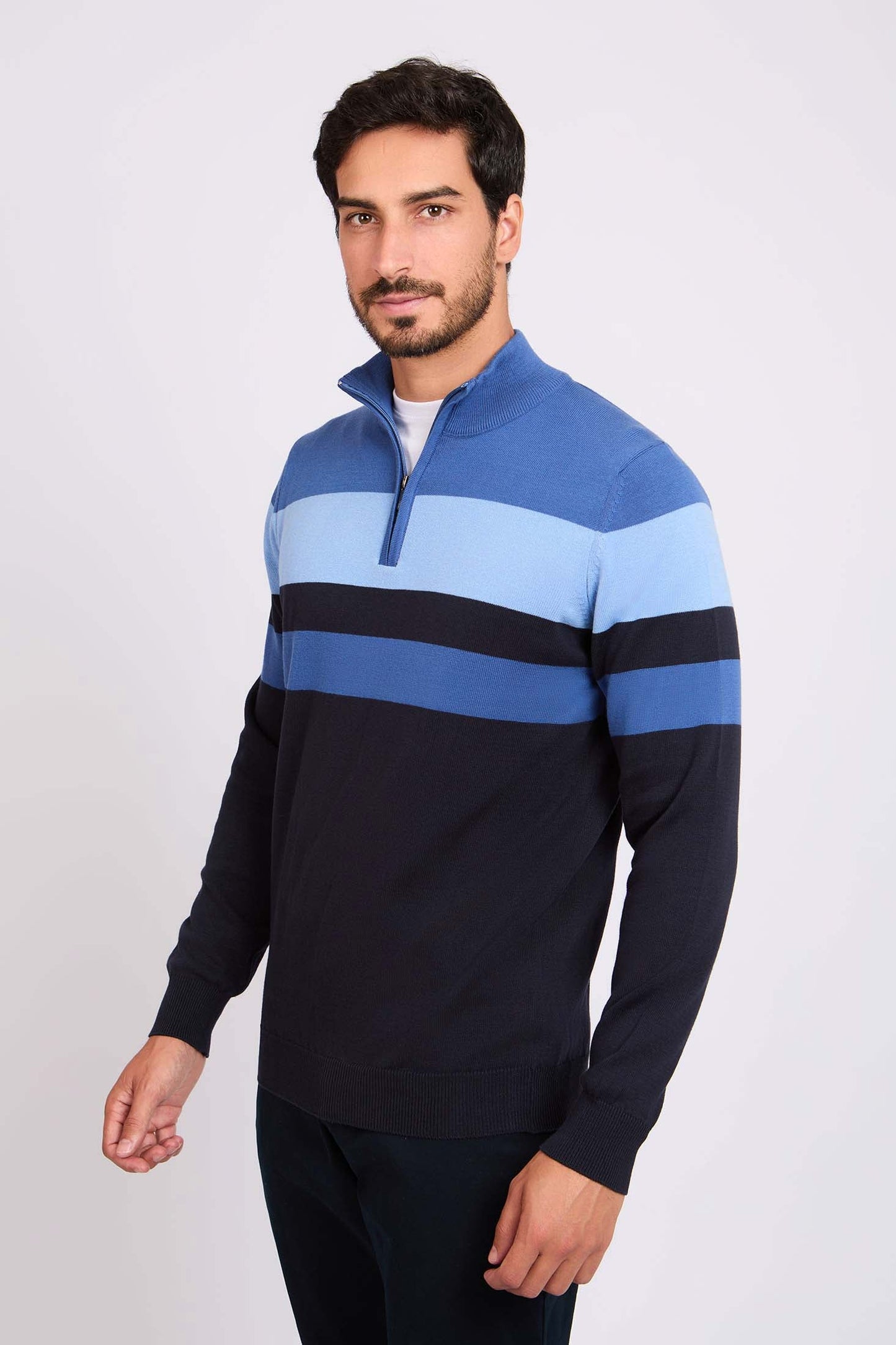 بلوفر رجالي عادي مطبوع بألوان متعددة