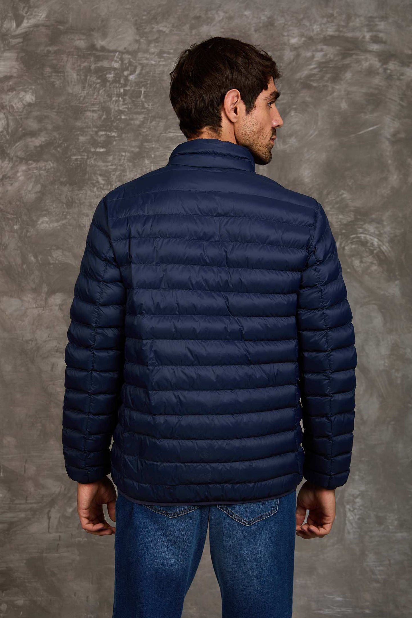 Men Regular Fit Jacket Blue