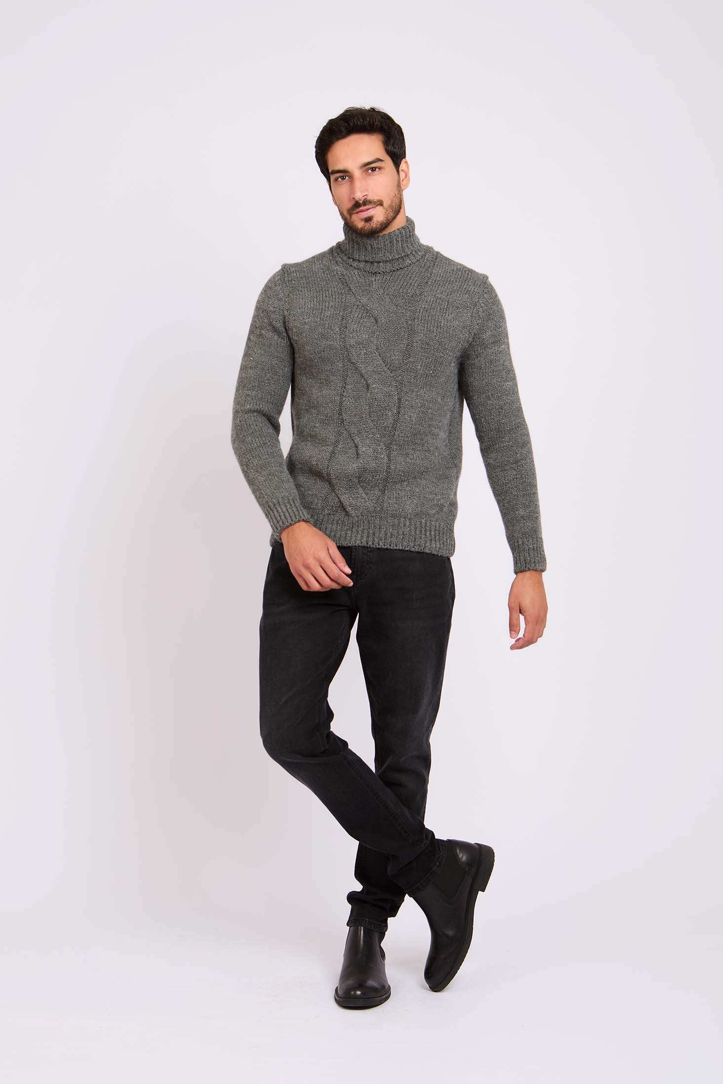 بلوفر رمادي رجالي عادي