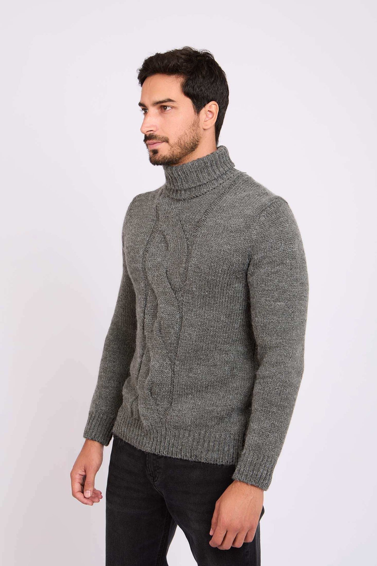 Men Regular Fit Pullover Grey