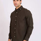Men Regular Fit Shirt Brown