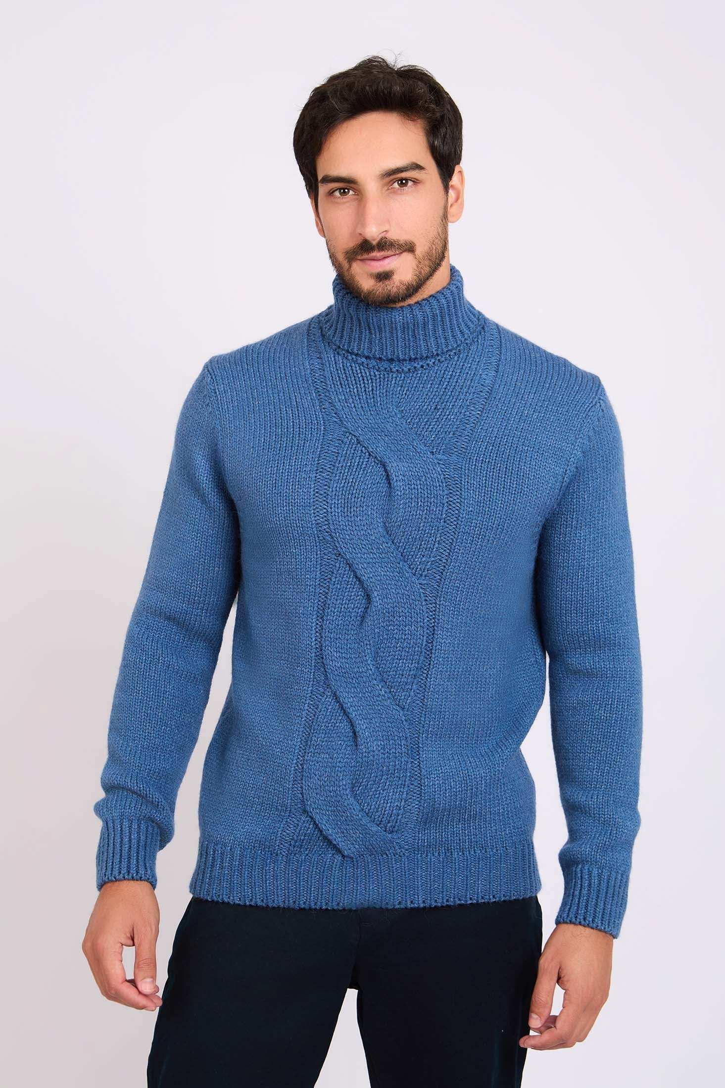 Men Regular Fit Pullover Blue
