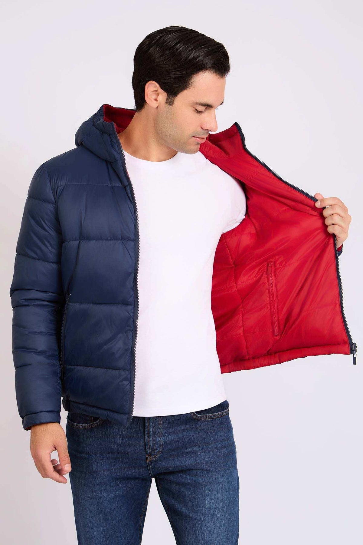 Men Regular Fit Jacket Blue