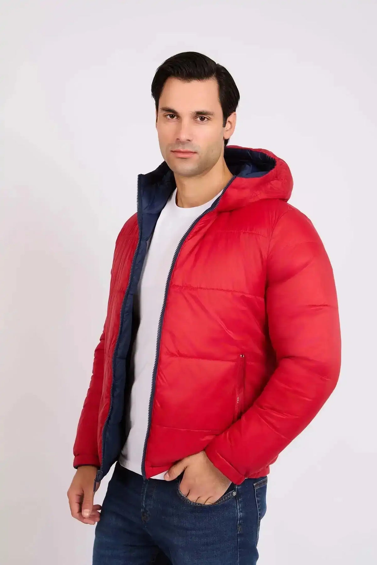 Men Regular Fit Jacket Blue