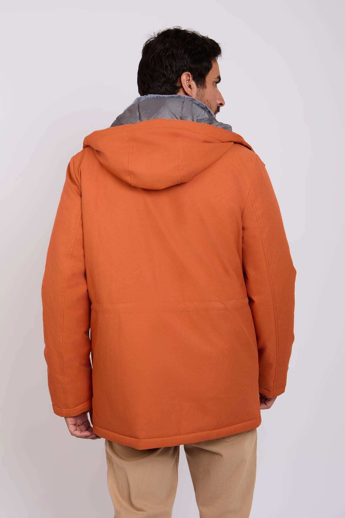Men Regular Fit Jacket Orange