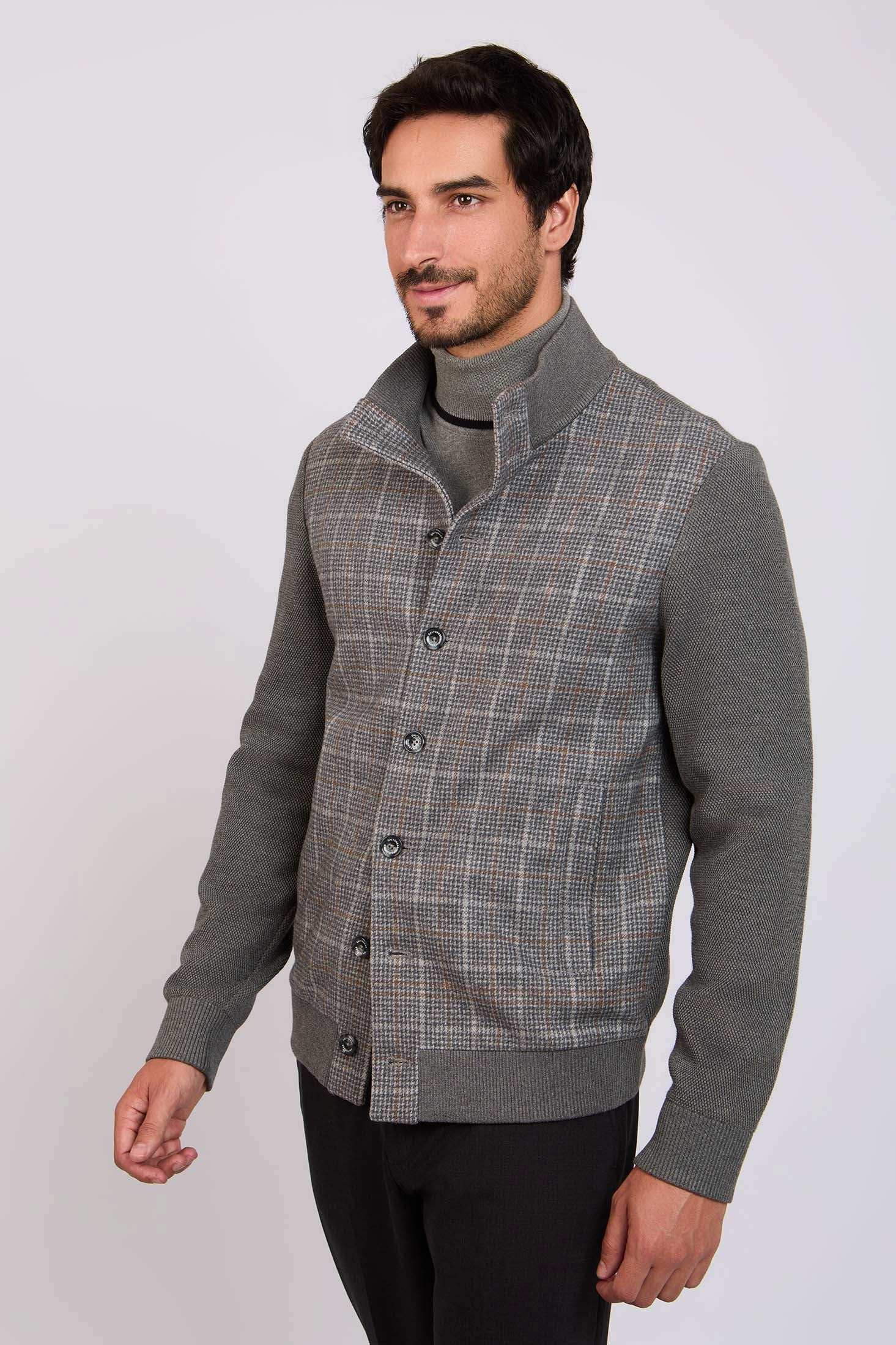 سترة الرجال العادية الرمادي الداكن