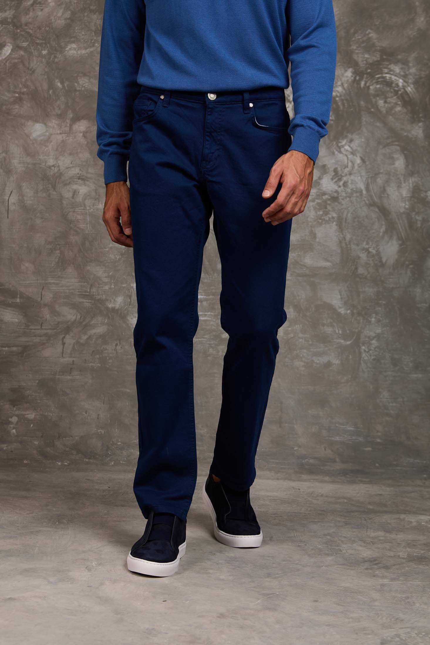 Men Regular Fit Pants Blue