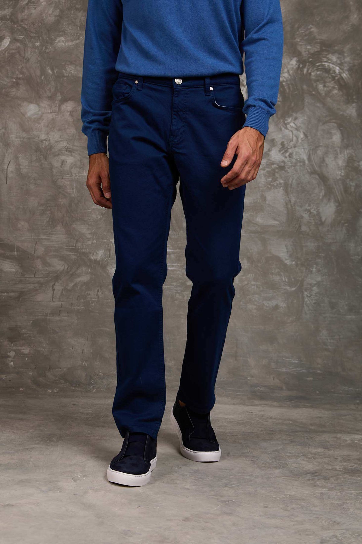 Men Regular Fit Pants Blue