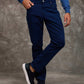 Men Regular Fit Pants Blue