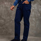 Men Regular Fit Pants Blue