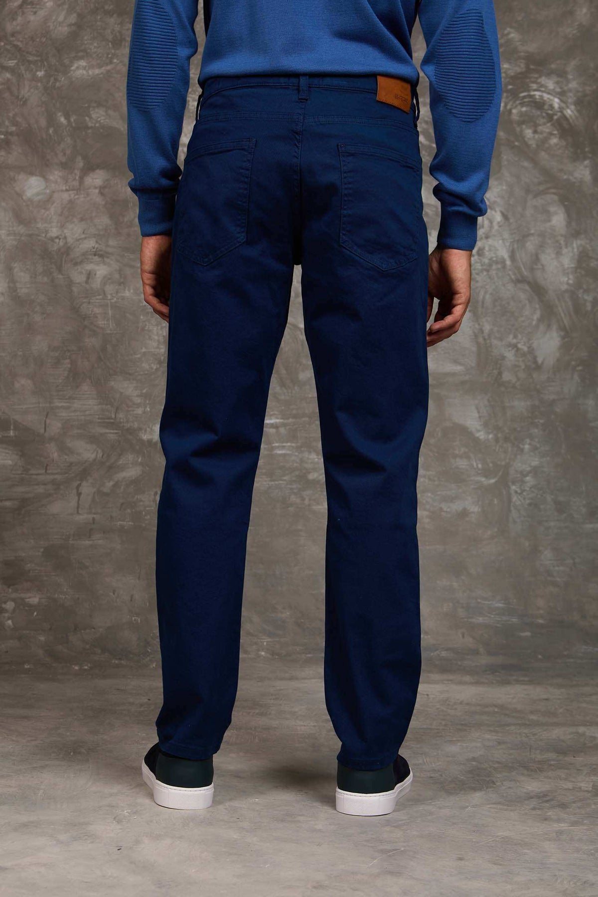 Men Regular Fit Pants Blue