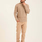 Men Quarter Zip Turtle Neck Pullover Beige