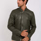 سترة رجالية عادية باللون الأخضر